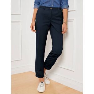 TALBOTS Relaxed Black Chino Pants NEW Size 4 Ankle Length